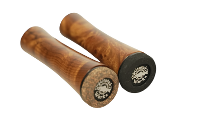 Single burl wood grip for offset